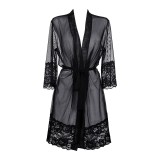 Peignoir Schwarz V-8840 von Axami | Fesselliebe.de