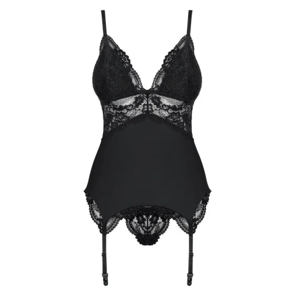 Korsett & Tanga schwarz 810-Cor-1 von Obsessive kaufen | Fesselliebe