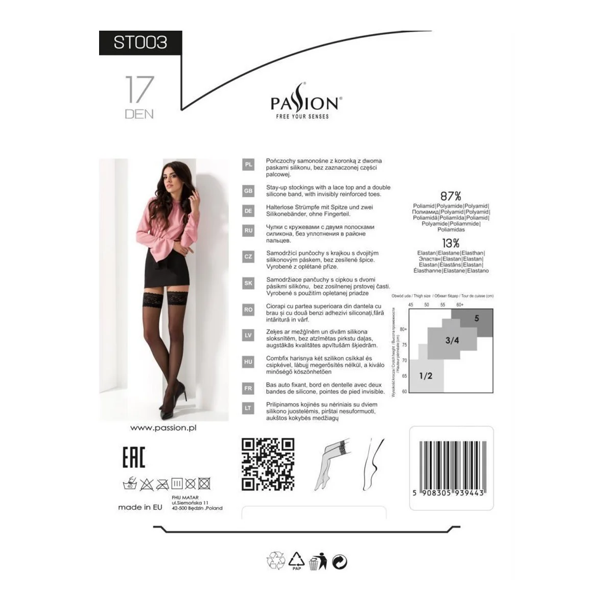 Halterlose Strümpfe Schwarz 17 Den St003 von Passion-Exklusiv kaufen | Fesselliebe