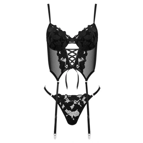 CO103 CORSET & STRING SCHWARZ VON KOTEK