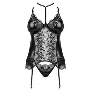 Noir Fantasy Corset & String Schwarz von Beauty Night Fashion