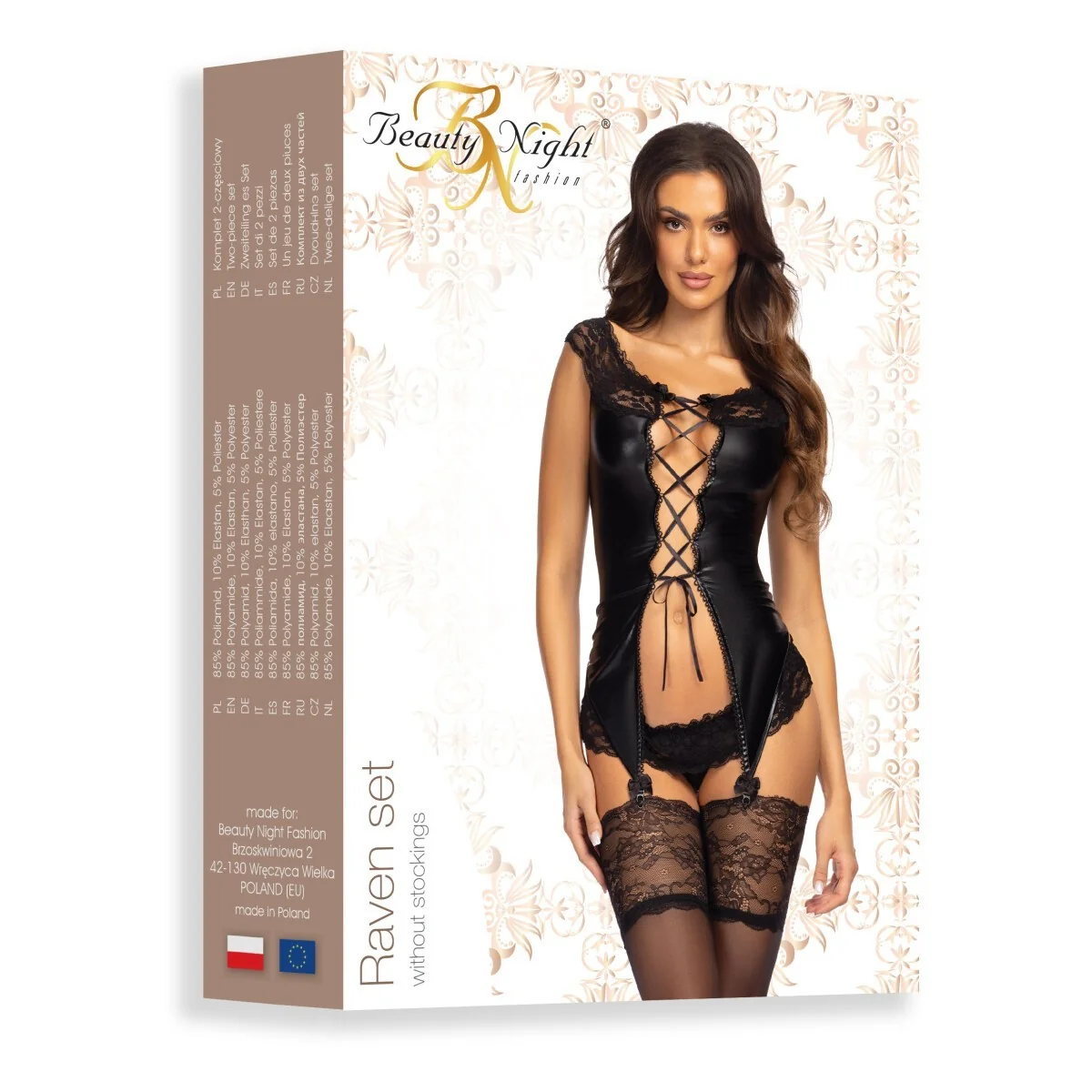 Raven Strapshemd-Set schwarz von Beauty Night Fashion kaufen | Fesselliebe