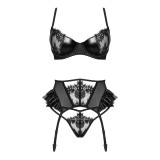 Rafaella 3-Tlg. Dessous Set Schwarz von Beauty Night Fashion | Fesselliebe.de