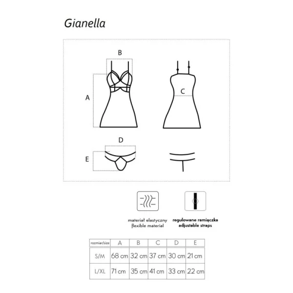 Gianella Chemise & Tanga schwarz von LivCo Corsetti Fashion kaufen | Fesselliebe