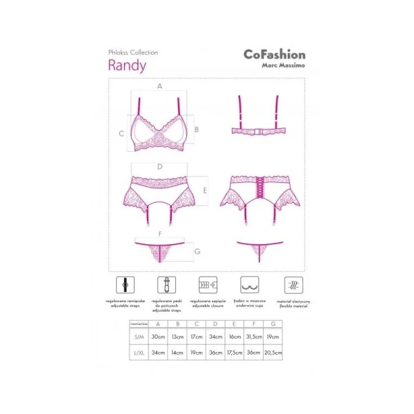 Randy 3er Set Burgunder-schwarz von CoFashion Lingerie kaufen | Fesselliebe