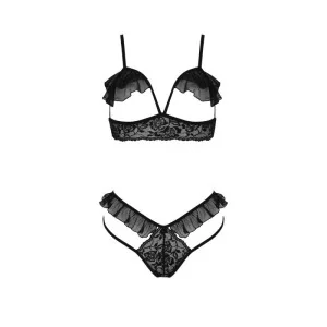 Dolly 2er Set mit offenem BH Schwarz von Passion-Exklusiv
