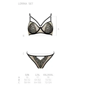 Lorina 2er Set Beige-Schwarz von Passion-Exklusiv