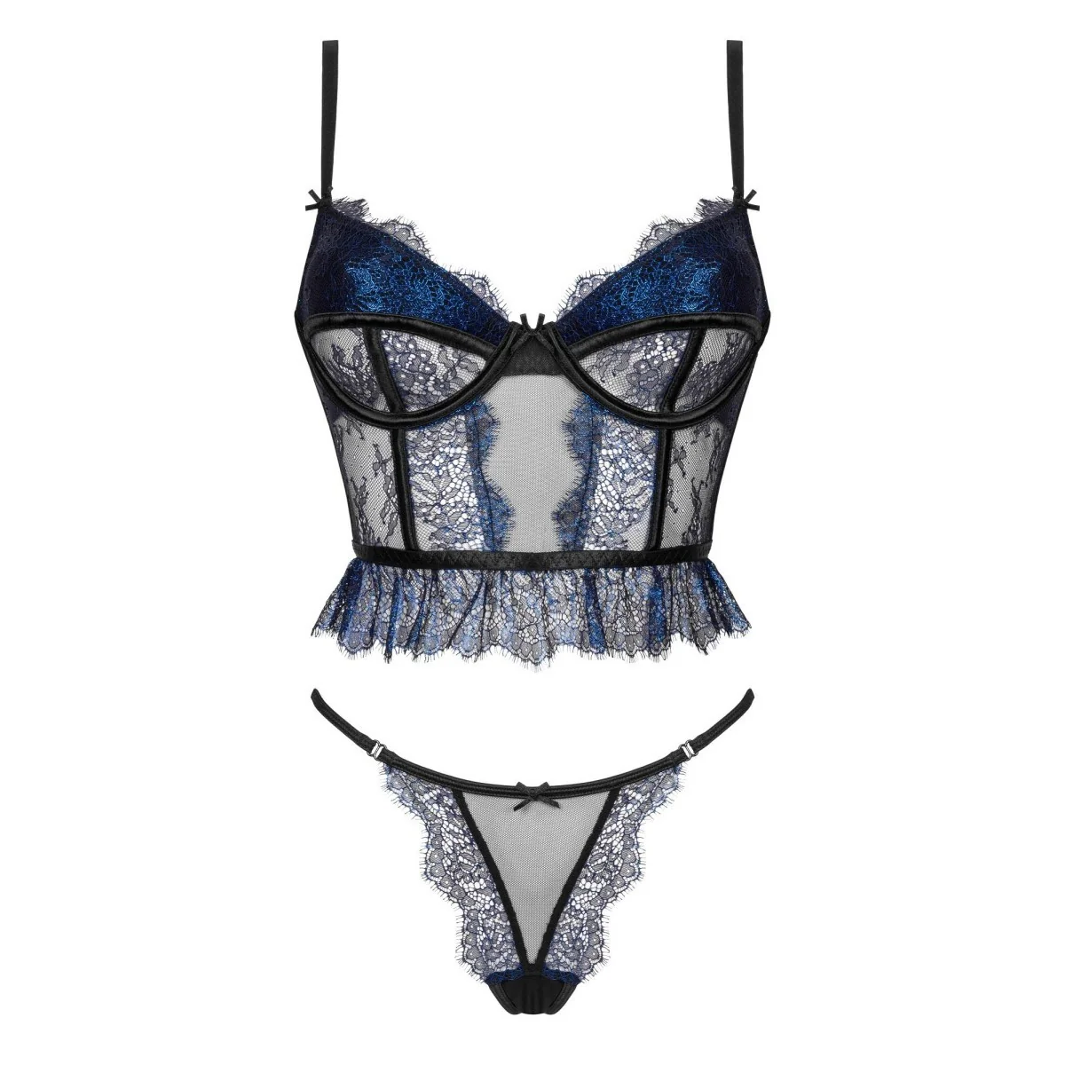 Saphira 2er Set blau-schwarz von Beauty Night Fashion kaufen | Fesselliebe