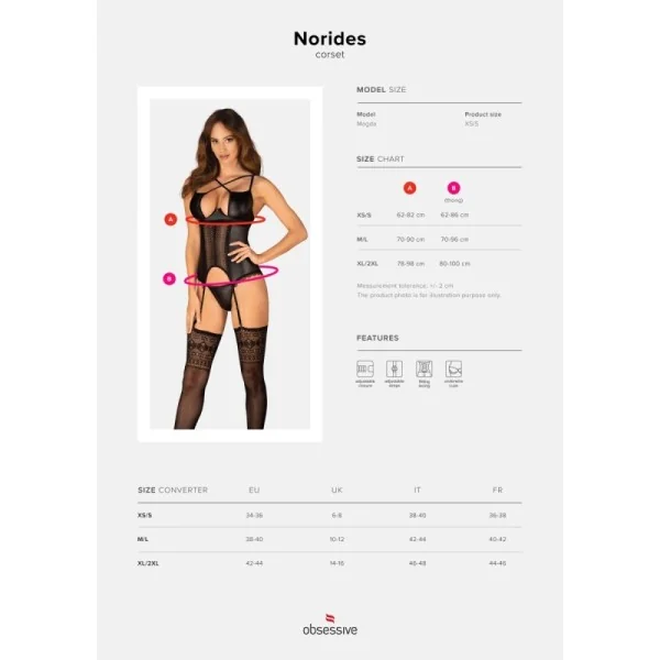 Norides Korsett & Tanga schwarz von Obsessive kaufen | Fesselliebe