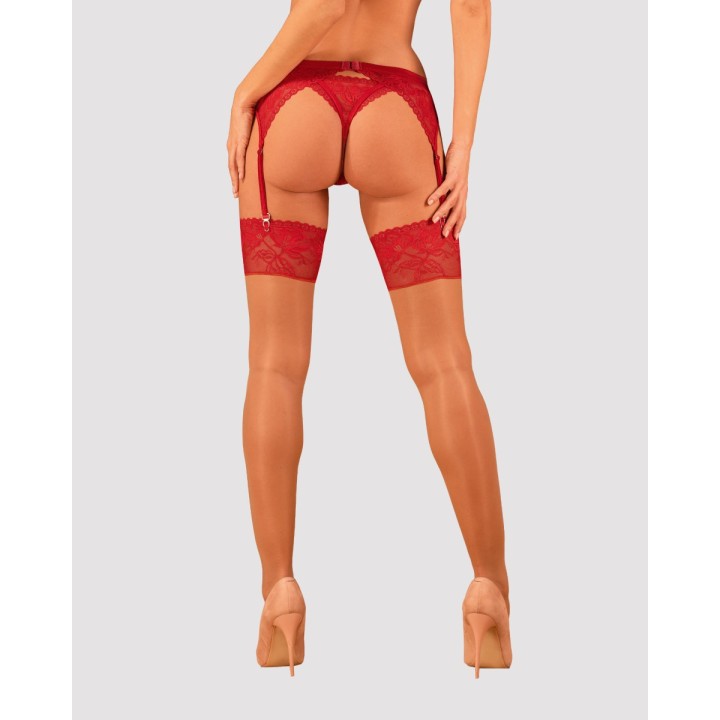 Lacelove Strümpfen Nude-Rot von Obsessive | Fesselliebe.de