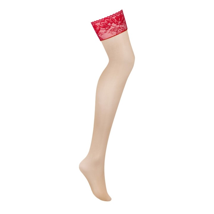 Lacelove Strümpfen Nude-Rot von Obsessive | Fesselliebe.de