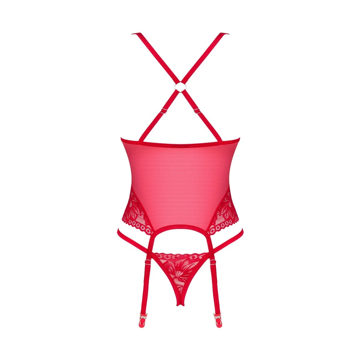 Lacelove Korsett & Tanga rot von Obsessive kaufen | Fesselliebe