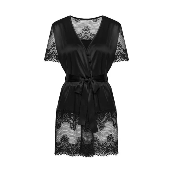Maderris Peignoir schwarz von Obsessive kaufen | Fesselliebe