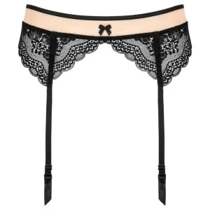 Strumpfgürtel Schwarz-Beige G001 von Kotek