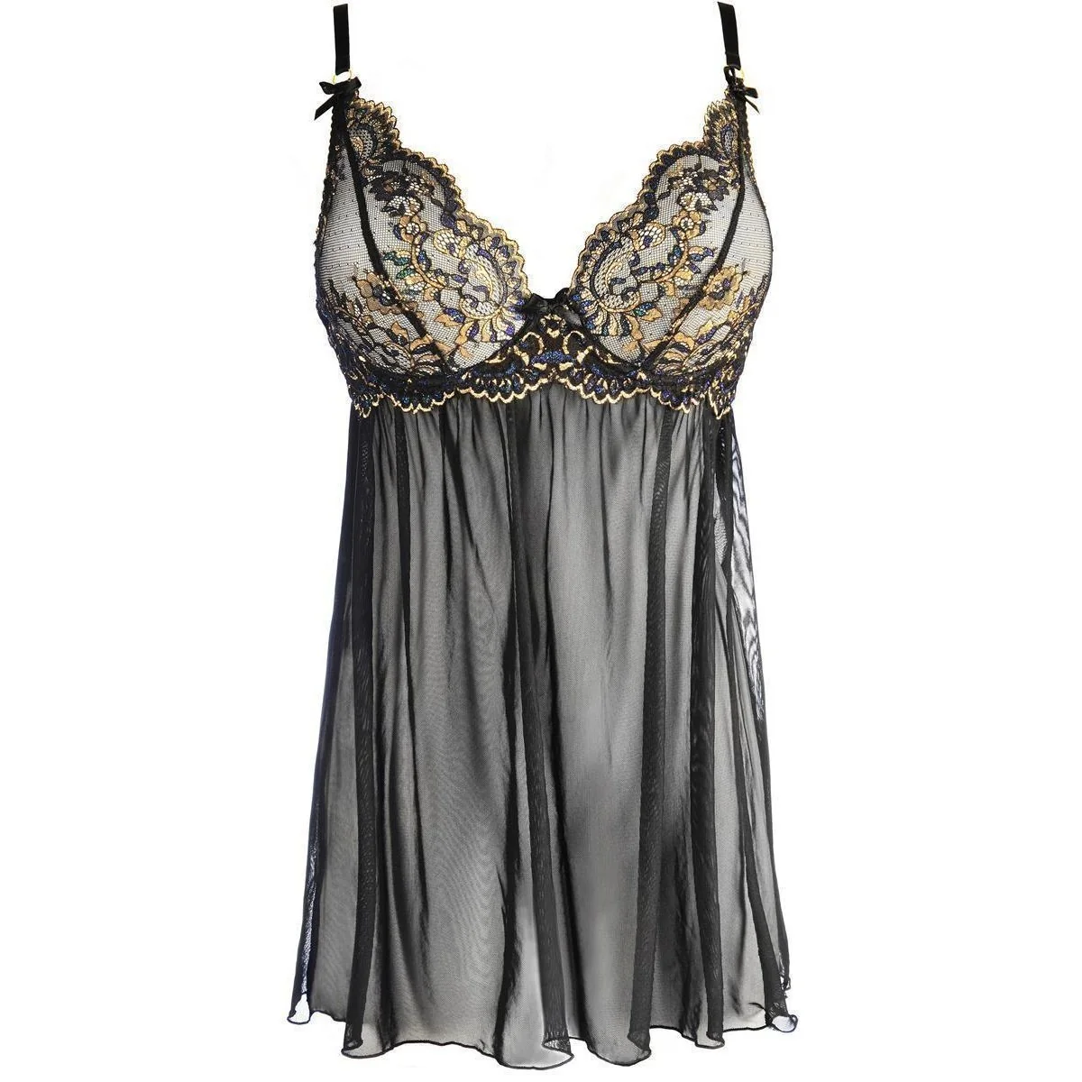 Babydoll & String schwarz V-10399 von Axami kaufen | Fesselliebe