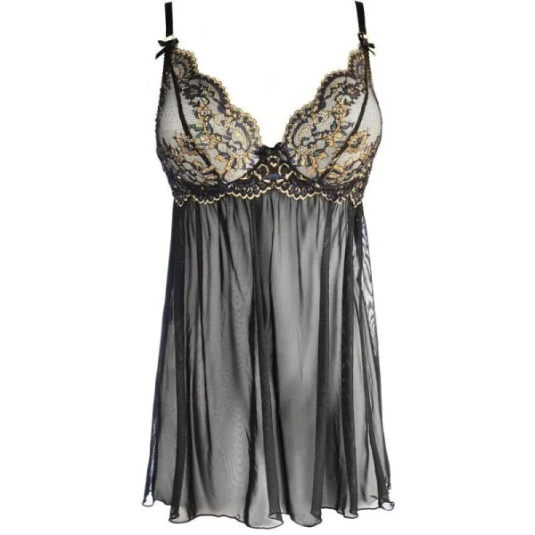 Babydoll & String schwarz V-10399 von Axami kaufen | Fesselliebe