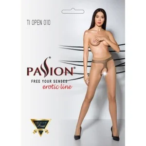 Strumpfhose 010 offen (OUVERT Strumpfhose) Beige von Passion-Exklusiv