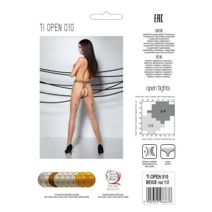 Strumpfhose 010 offen (OUVERT Strumpfhose) Beige von Passion-Exklusiv