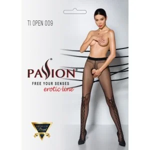 Strumpfhose 009 offen (OUVERT Strumpfhose) Schwarz von Passion-Exklusiv