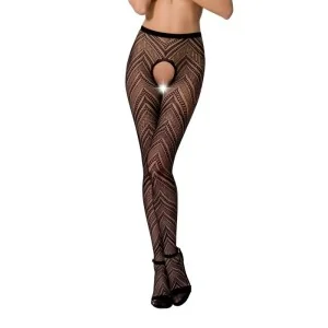 Strumpfhose offen (OUVERT Strumpfhose) Schwarz S010 von Passion-Exklusiv