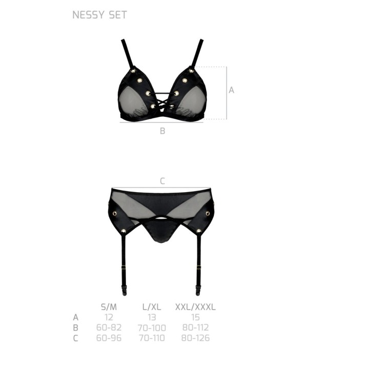 Nessy 3er Set Schwarz von Passion-Exklusiv | Fesselliebe.de