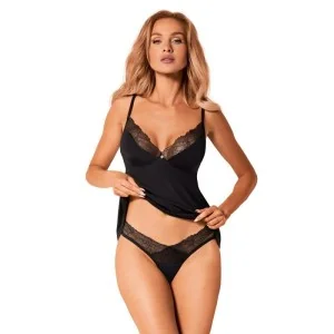 Bella Rou Top & Höschen Schwarz von Obsessive | Fesselliebe.de