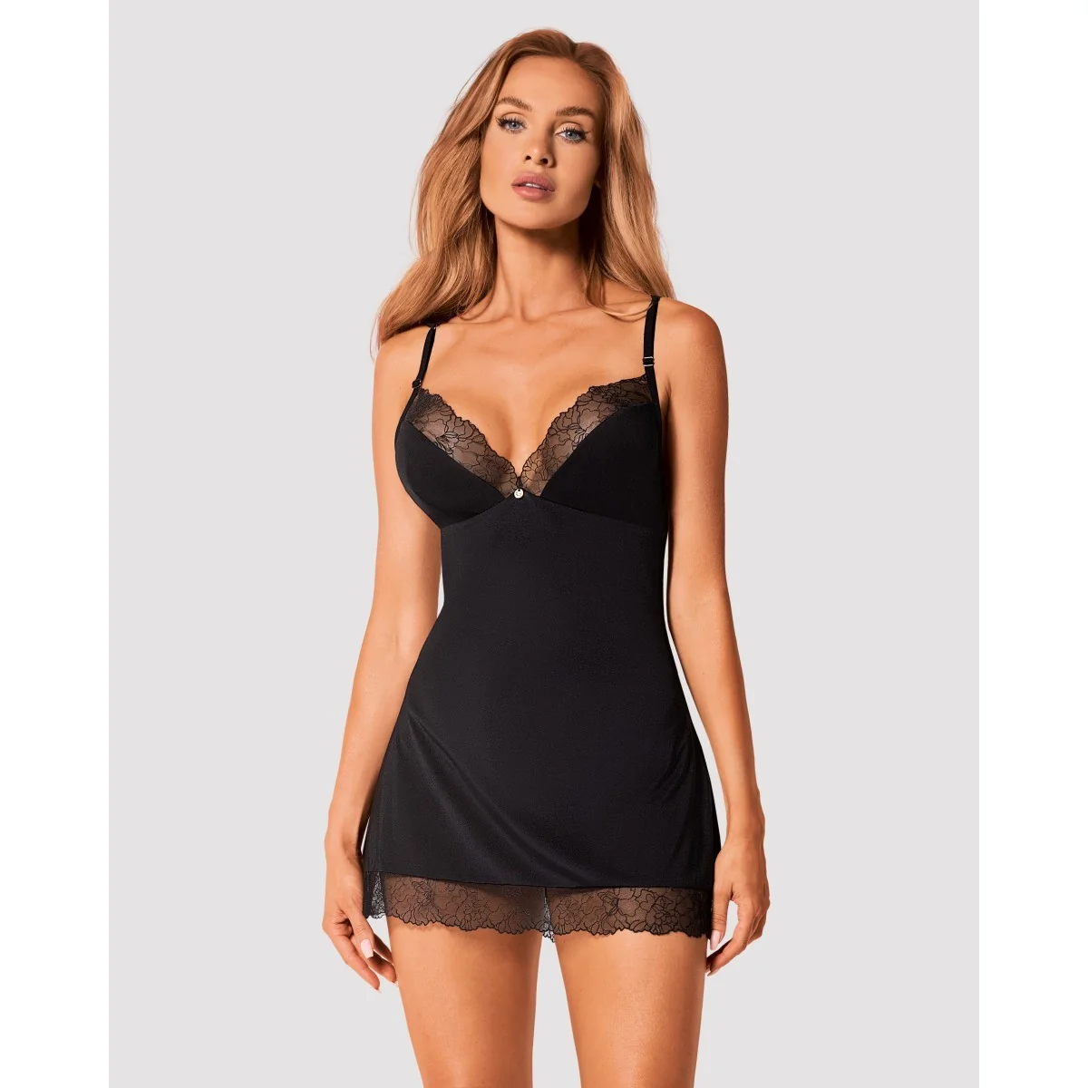 Bella Rou Chemise & Tanga schwarz von Obsessive kaufen | Fesselliebe