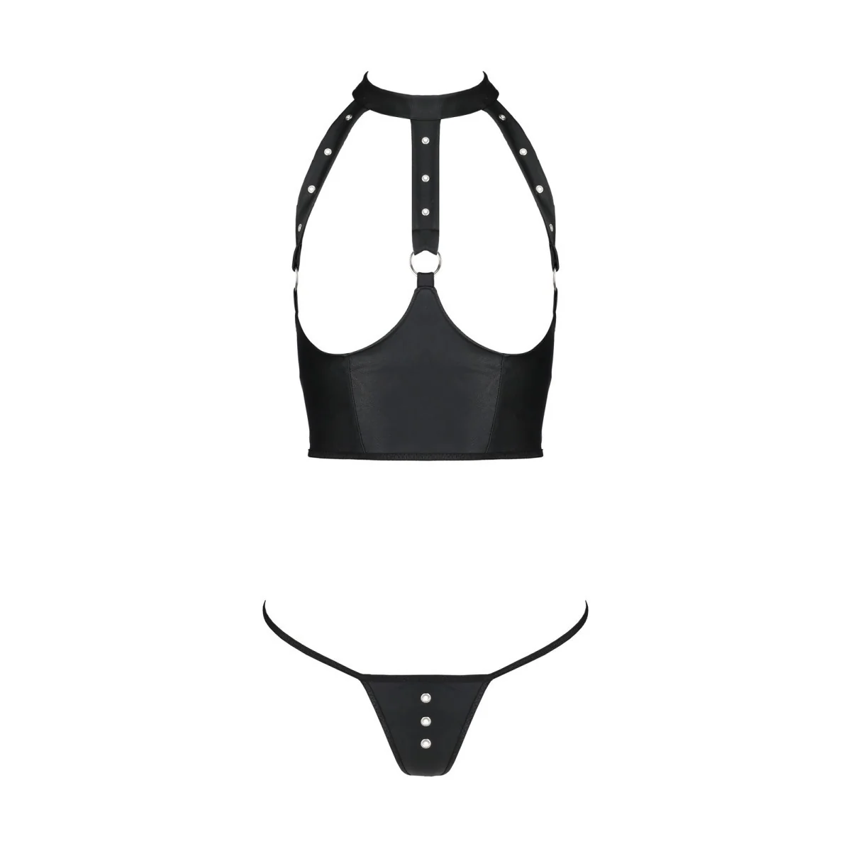 Genevia 2er Set mit offenem BH schwarz von Passion-Exklusiv kaufen | Fesselliebe