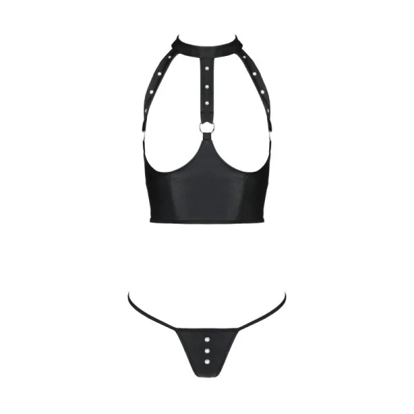 Genevia 2er Set mit offenem BH schwarz von Passion-Exklusiv kaufen | Fesselliebe