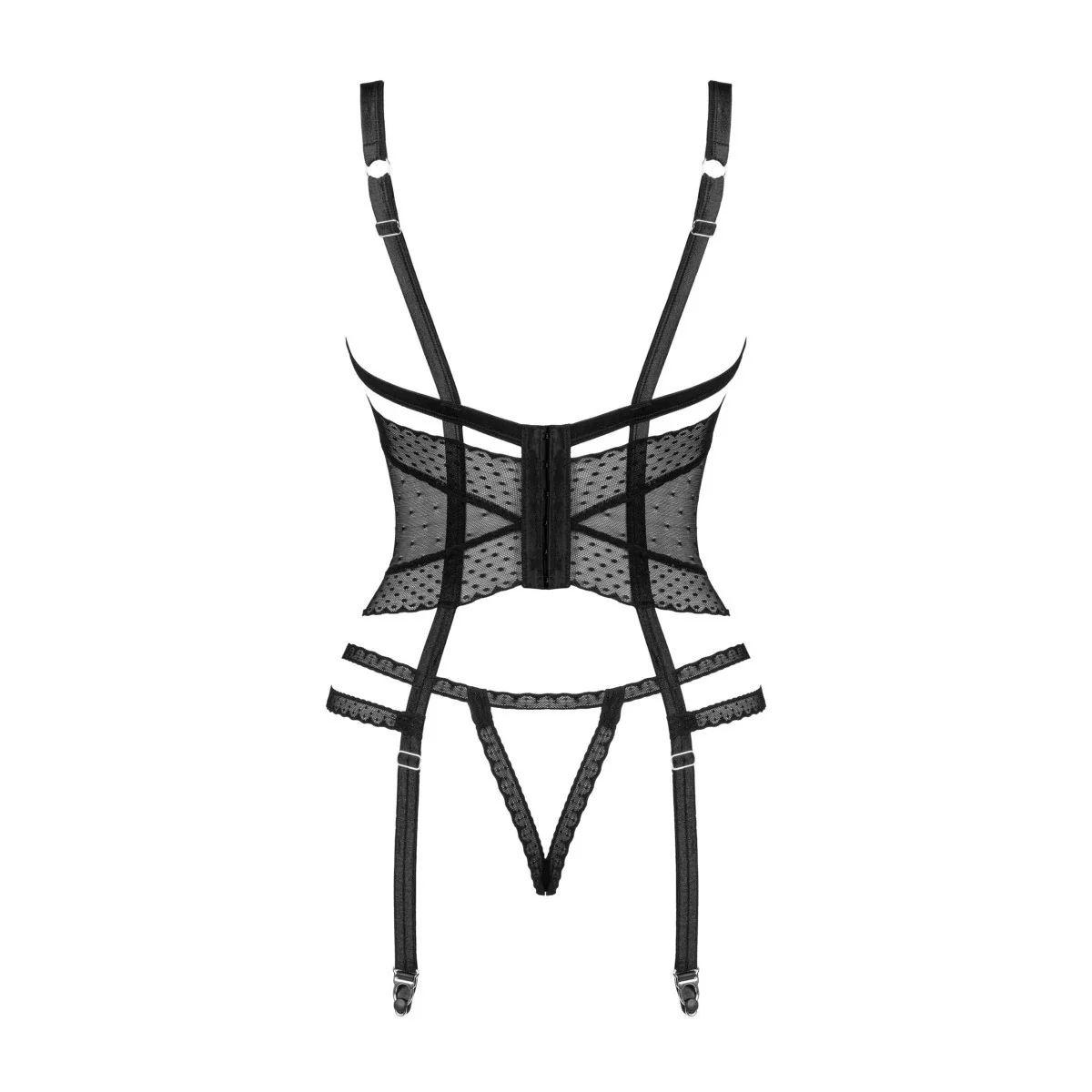 Lanelia Korsett & Tanga mit offenem Cuschwarz von Obsessive kaufen | Fesselliebe