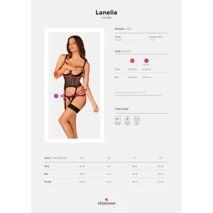 Lanelia Korsett & Tanga mit offenem Cuschwarz von Obsessive