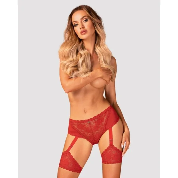 Belovya Garter Höschen Rot von Obsessive | Fesselliebe.de