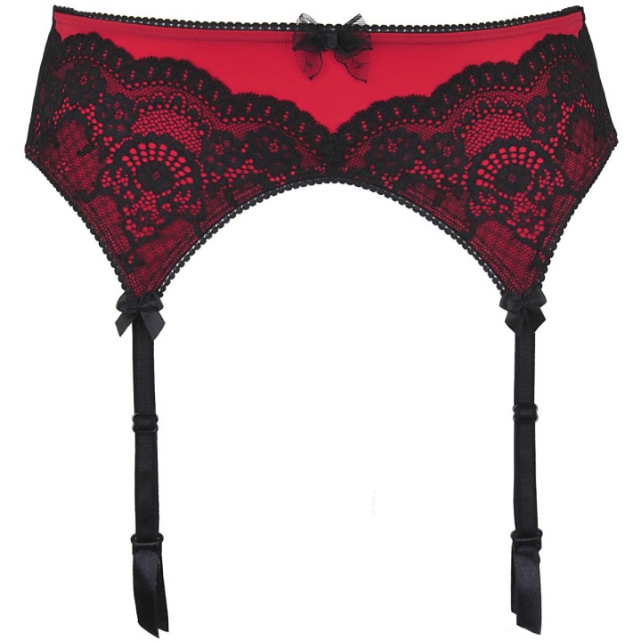 Strumpfgürtel Schwarz-Rot V-9882 von Axami | Fesselliebe.de