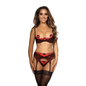 BH schwarz-rot mit offenen Cups V-9881 von Axami kaufen | Fesselliebe