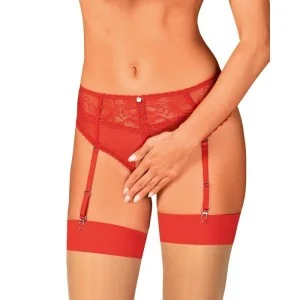 Dagmarie Garter Höschen Rot von Obsessive