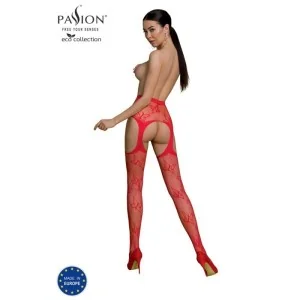 Eco Strumpfhose Ouvert S001 Rot von Passion Eco Collection
