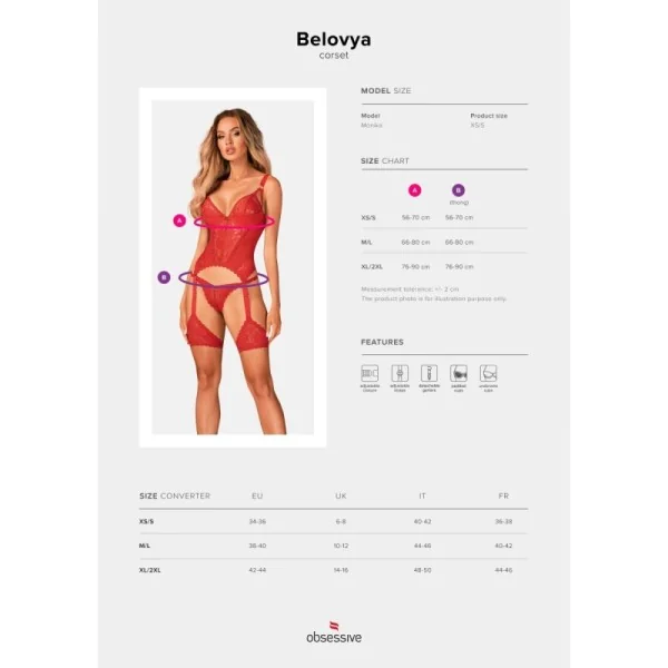 Belovya Korsett & Tanga rot von Obsessive kaufen | Fesselliebe
