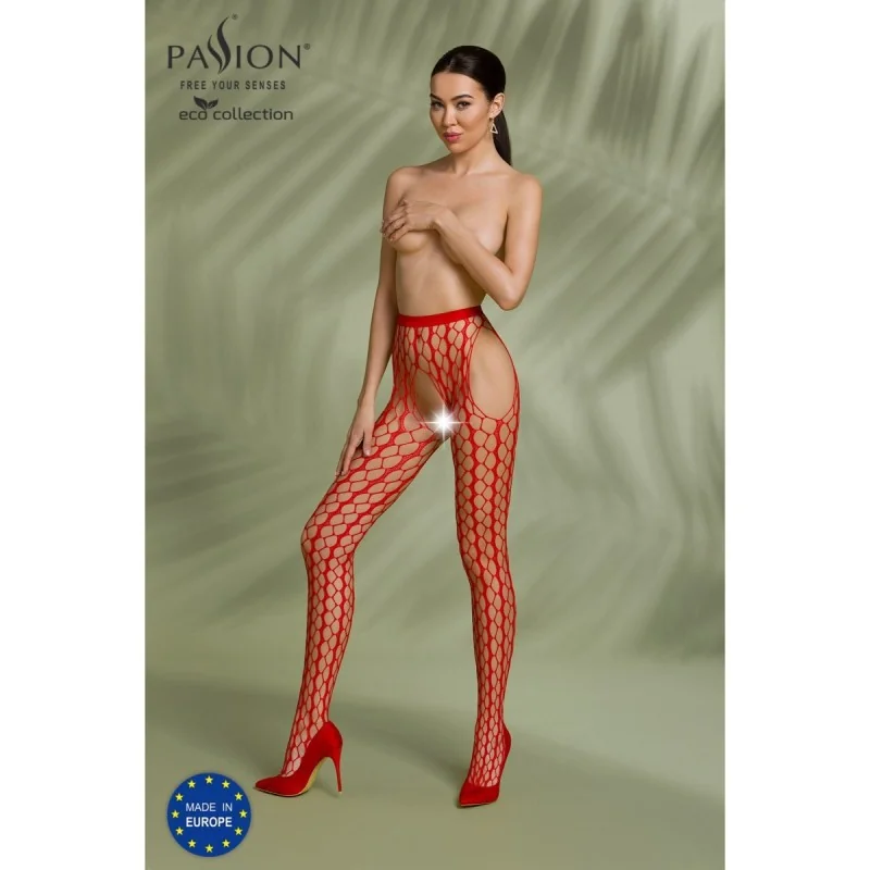 Eco Strumpfhose Ouvert S007 rot von Passion Eco Collection kaufen | Fesselliebe