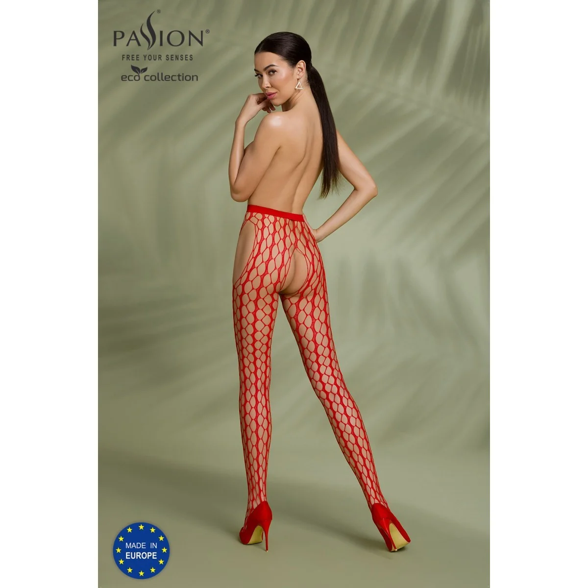 Eco Strumpfhose Ouvert S007 rot von Passion Eco Collection kaufen | Fesselliebe