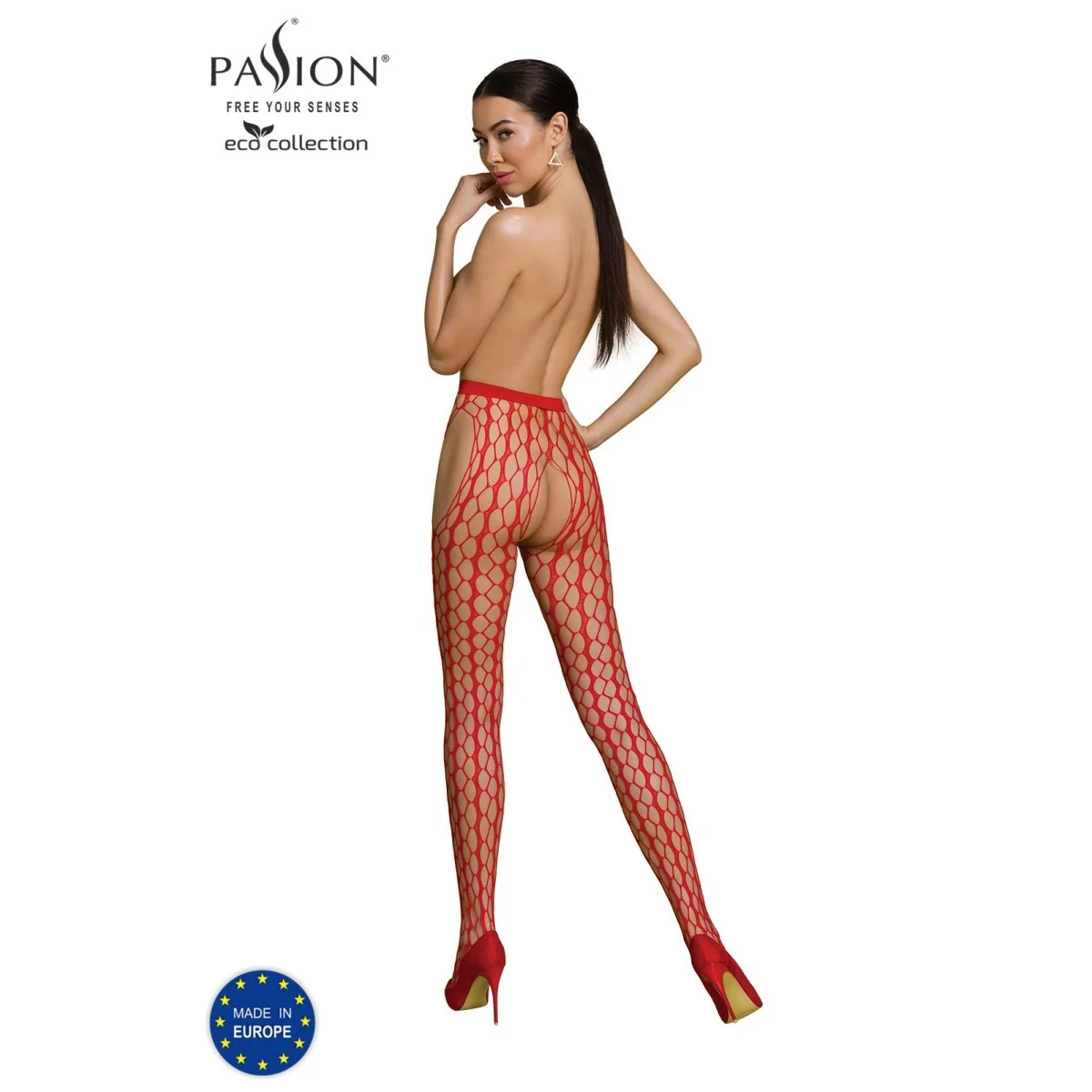 Eco Strumpfhose Ouvert S007 rot von Passion Eco Collection kaufen | Fesselliebe