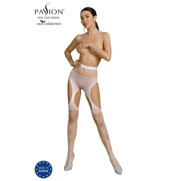 Eco Straps-Strumpfhose S005 Weiss von Passion Eco Collection | Fesselliebe.de