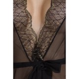 Amberly Size Plus Peignoir Schwarz von Passion Size Plus | Fesselliebe.de