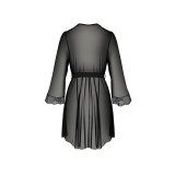 Amberly Size Plus Peignoir Schwarz von Passion Size Plus | Fesselliebe.de