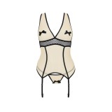Viena Size Plus Korsett & Tanga Beige von Passion Size Plus | Fesselliebe.de