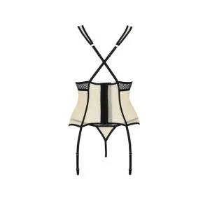 Viena Size Plus Korsett & Tanga Beige von Passion Size Plus