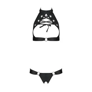 Malwia Size Plus 2er Set mit offenem BH Schwarz von Passion Size Plus