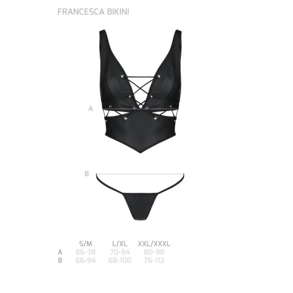 Francesca Bikini 2er Set schwarz von Passion-Exklusiv kaufen | Fesselliebe