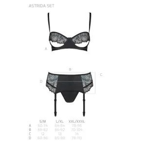 Astrida 3er Set Schwarz von Passion-Exklusiv