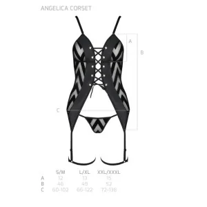 Angelica Korsett & Tanga Schwarz von Passion-Exklusiv