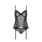 Eco Selaginella Korsett & Tanga Schwarz von Passion Eco Collection | Fesselliebe.de